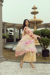 03 Piece Stitched Printed Embroidered With Printed Chiffon Dupatta