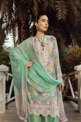 03 Piece Stitched Printed Embroidered With Printed Chiffon Dupatta