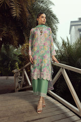 03 Piece Stitched Printed Embroidered With Printed Chiffon Dupatta