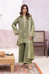 03 Piece Stitched Printed Embroidered Cashmi Wool