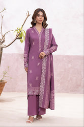 03 Piece Stitched Printed Embroidered Cashmi Wool