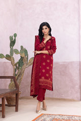03 Piece Stitched Printed Embroidered Cashmi Wool