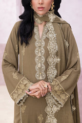 03 Piece Stitched Printed Embroidered Cashmi Wool