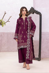 03 Piece Stitched Printed Embroidered Cashmi Wool