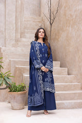 03 Piece Stitched Printed Embroidered Cashmi Wool