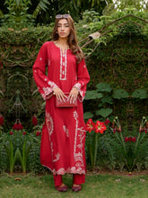 02 Piece Unstitched Embroidered Shirt with Trouser - Lakhany