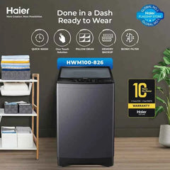 Haier Fully Automatic Washing Machine HWM 100-826S6 Quick Wash Series 10kg 10 Years Brand Warranty