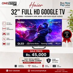 Haier 32" Full HD Google TV S80Series-H32S80EFX (HDR, Bezel Less QLED Dolby Audio) Brand Warranty