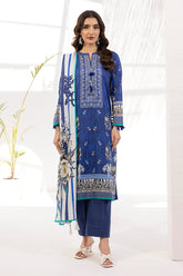 02 Piece Unstitched Printed Shirt & Dupatta - Lakhany