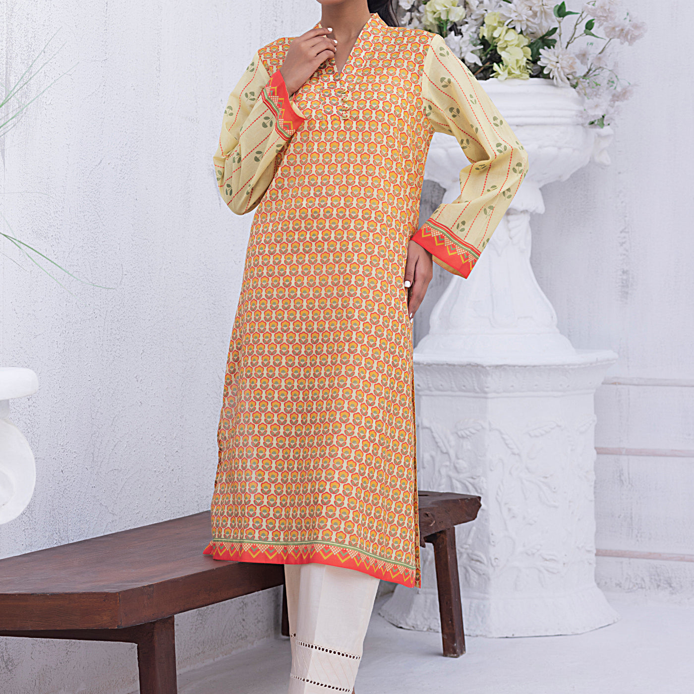 01 Piece Unstitched Printed Lawn Shirt - Lakhany