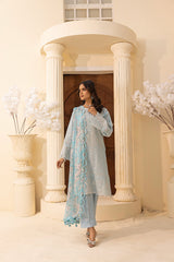 03 Piece Stitched Embroidered with Printed Chiffon Dupatta