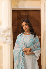 03 Piece Stitched Embroidered with Printed Chiffon Dupatta