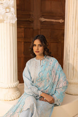 03 Piece Stitched Embroidered with Printed Chiffon Dupatta