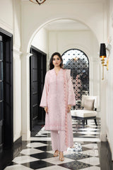 03 Piece Stitched Embroidered With Embroidered Lawn Dupatta