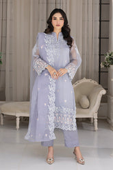 03 Piece Ready to wear Embroidered Organza
