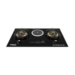 HANCO Cooktops Electric + Gas -HIRC-131 Auto Ignition 100% Imported Latest Model 2 Brass Burners with Electric Ceramic Cooker Brand Warranty