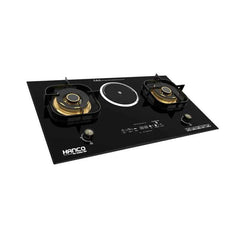 HANCO Cooktops Electric + Gas -HIRC-131 Auto Ignition 100% Imported Latest Model 2 Brass Burners with Electric Ceramic Cooker Brand Warranty