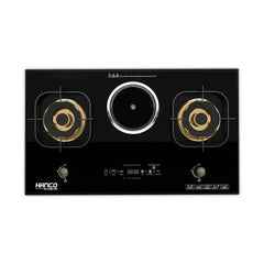 HANCO Cooktops Electric + Gas -HIRC-131 Auto Ignition 100% Imported Latest Model 2 Brass Burners with Electric Ceramic Cooker Brand Warranty