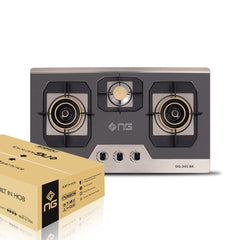 Nasgas Built In Hob DG-345 BK Double Shade Non Magnet Steel Top Auto Ignition