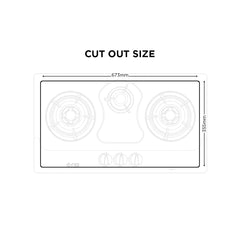 Nasgas Built In Hob DG-111 Regular Heavy Gauge steel top 1 Year Brand Warranty