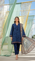 03 Piece Stitched Printed Lawn