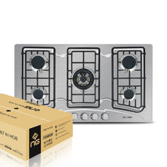 Nasgas Built In Hob DG-555 (Steel Top) Heavy gauge non magnet steel top 1 Year Brand Warranty