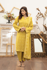 03 Piece Stitched Textured Pearl Printed Marina