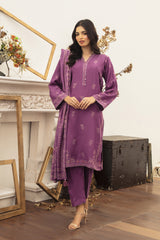 03 Piece Stitched Textured Pearl Printed Marina
