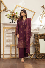 03 Piece Stitched Textured Pearl Printed Marina