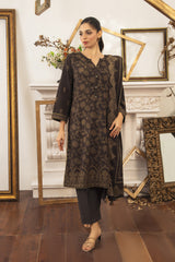 03 Piece Stitched Textured Pearl Printed Marina