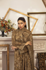 03 Piece Stitched Textured Pearl Printed Marina