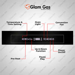 Glam Gas Built in Oven A68-SF3 – 88L Large Capacity Oven advanced features for seamless cooking - Onestopmall.pk