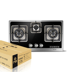 Nasgas Built In Hobs DG-226 (Glass Top) 8mm Thick Square Shape Tempered Glass Top 1 Year Brand Warranty