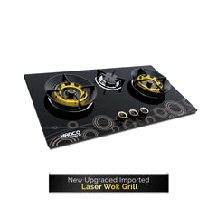 HANCO Hob (Model 409) Brass Burner Tempered Glass Auto Ignition Stove Latest Model - Onestopmall.pk