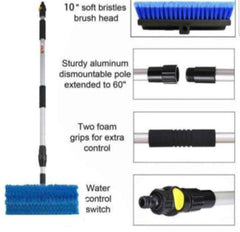 Imported Solar Cleaning Brushes 12 Feet Solar Panel / Window / Glass Telescopic Wash Brush With Water Switch