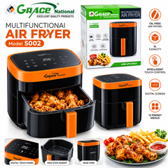 Grace National Air Fryer Model 5002 – 5L Multifunctional Digital Air Fryer Brand Warranty