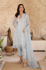 03 Piece Ready to wear Embroidered Chiffon