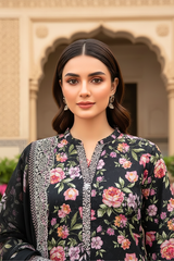 03 Piece Unstitched Embroidered with cutwork embroidered chiffon dupatta - Design 21