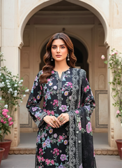 03 Piece Stitched Embroidered with cutwork embroidered lawn dupatta