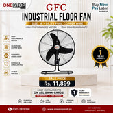 GFC Industrial Floor Fan Size: 18 - 99.9% Pure Copper Wire High performance motor 1 year Brand Warranty