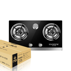 Nasgas Built In Hob DG-GN2 (Glass Top) 8mm Thick Tempered Glass 1 Year Brand Warranty