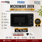 Haier Microwave Oven 20L Solo HMW-20MXP3 Alarm Signal Halogen Interior Light Mechanical Rotary Control Brand Warranty