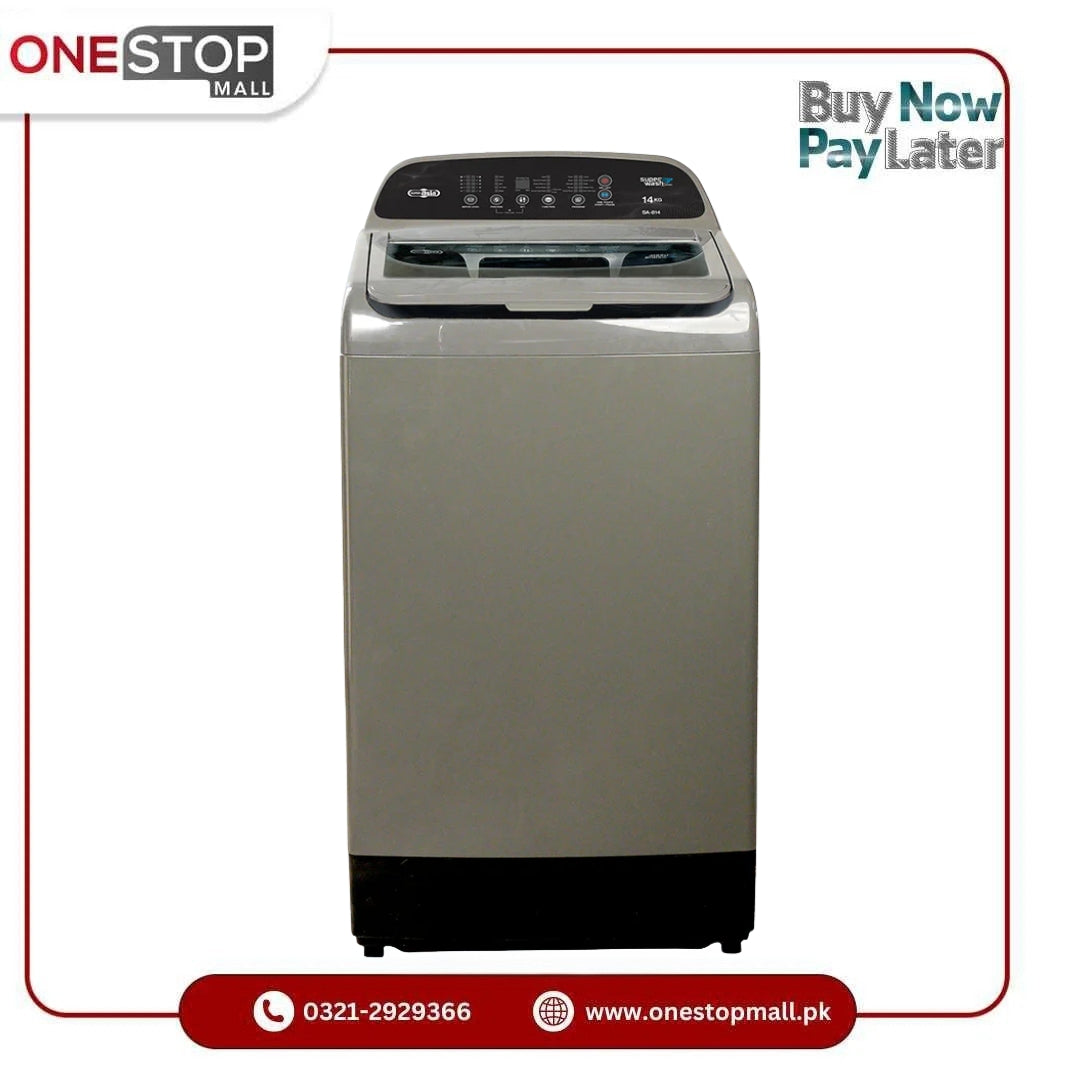 Super Asia Fully Automatic Washing Machine SA-812 Auto Wiggle Technology Pulsator Curved Diamond Shaped Drum Multi Directional Water Flow Movement Brand Warranty