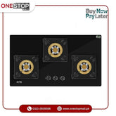 NasGas DG-227 G Built-In Hob-3 Large 5KW Burners With Tempered Glass Top