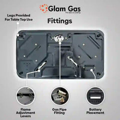 Glam Gas Built In Hob (Model Black Berry) Auto Ignition System (Natural Gas & LPG) Brand Warranty - Onestopmall.pk