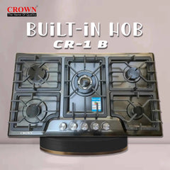 Crown CR-1B Built-In Gas Hob – Single Burner Compact Cooktop for Small Kitchens