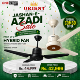 (Pack Of 2) Orient Hybrid Fan with Built-in Battery Ceiling Fans 1st time in Pakistan a new technology of Fan
