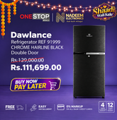 Dawlance Refrigerator REF 91999 CHROME HAIRLINE BLACK Double Door