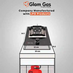 Glam Gas Food book-GG-12 Black Hob 1 Burner Kitchen Gas Stove Gas Stove (Natural Gas & LPG)  1 Year Brand Warranty