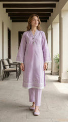 02 Piece Unstitched Embroidered Shirt with Trouser - View 2 - Lakhany
